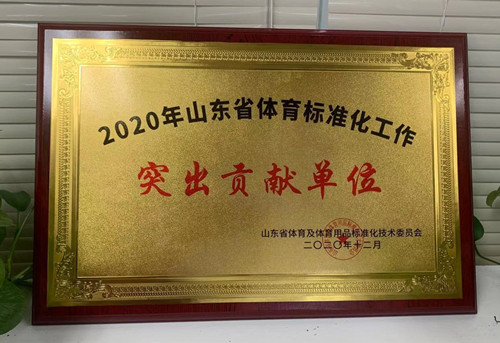恭喜公海彩船荣获山东省体育及体育用品标准化技术委员会授予“突出贡献单位”荣誉称号
